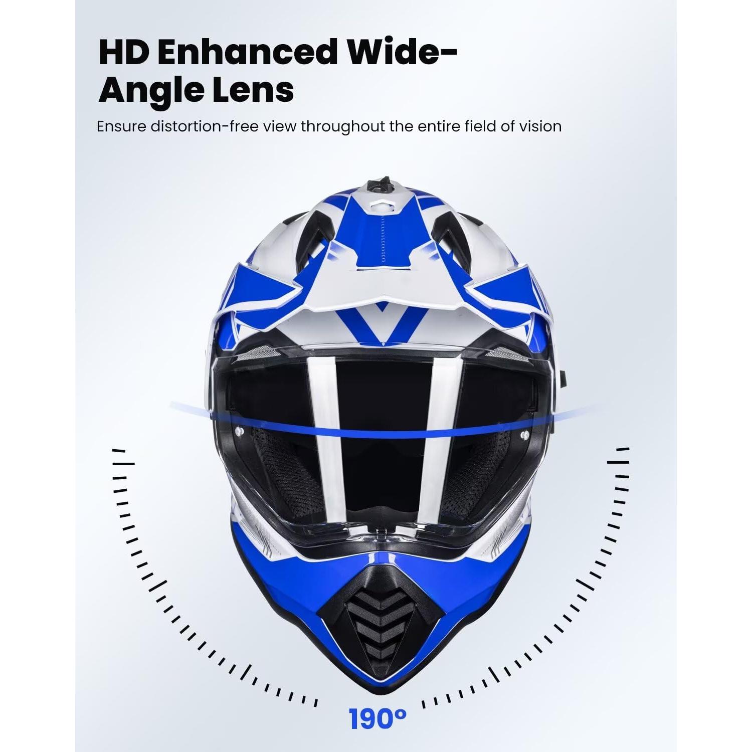 Casco Dual Sport ILM WS902 con Visera Solar y Pinlock - S