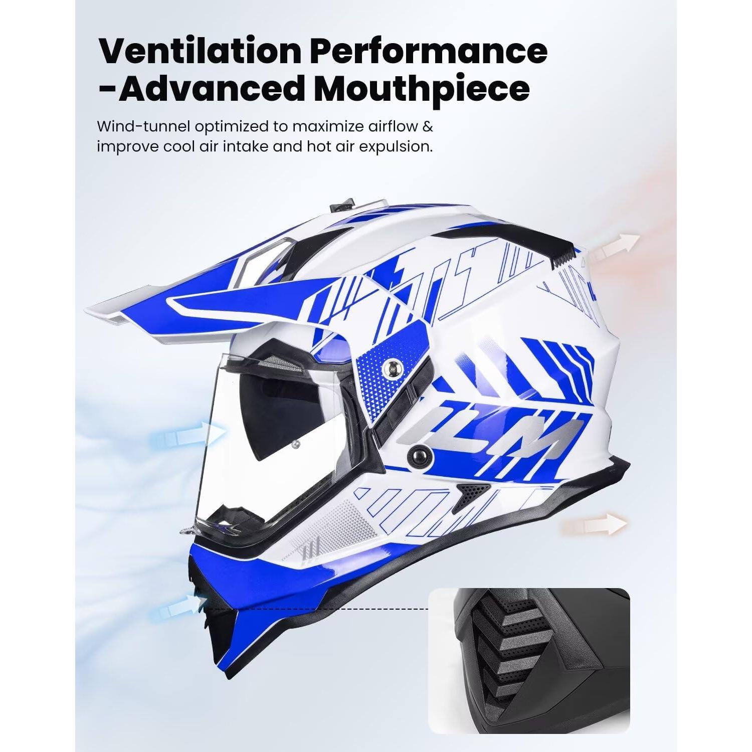 Casco Dual Sport ILM WS902 con Visera Solar y Pinlock - S