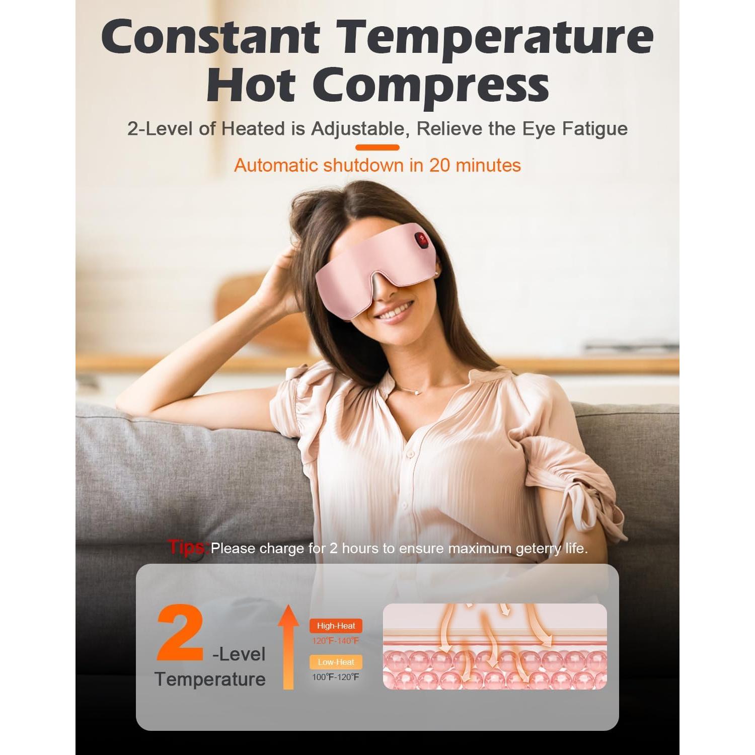 Máscara de Ojos Térmica Mutilplx Rosa Sin Cuerda