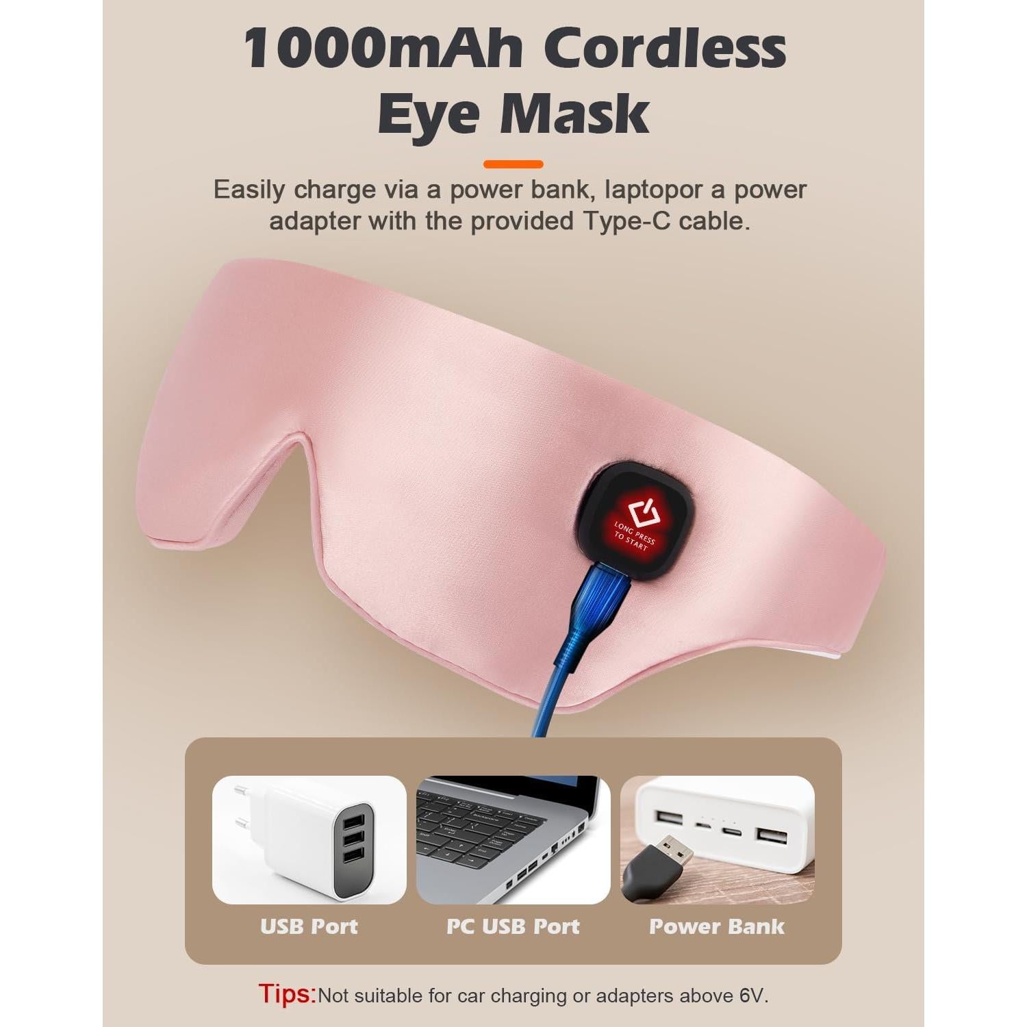 Máscara de Ojos Térmica Mutilplx Rosa Sin Cuerda