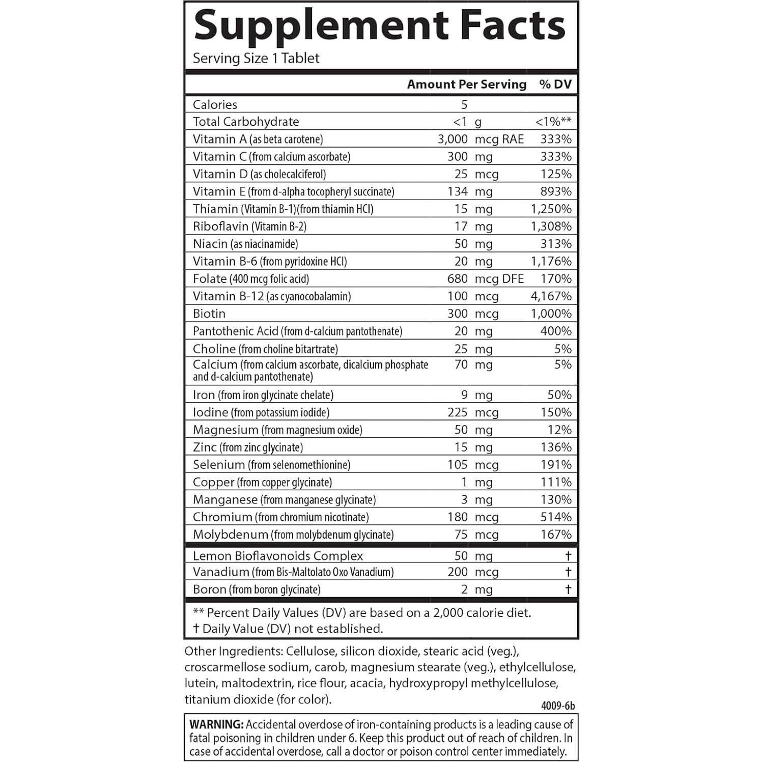 Carlson Super 1 Daily Multivitamínico Vegetariano 60 Tabletas