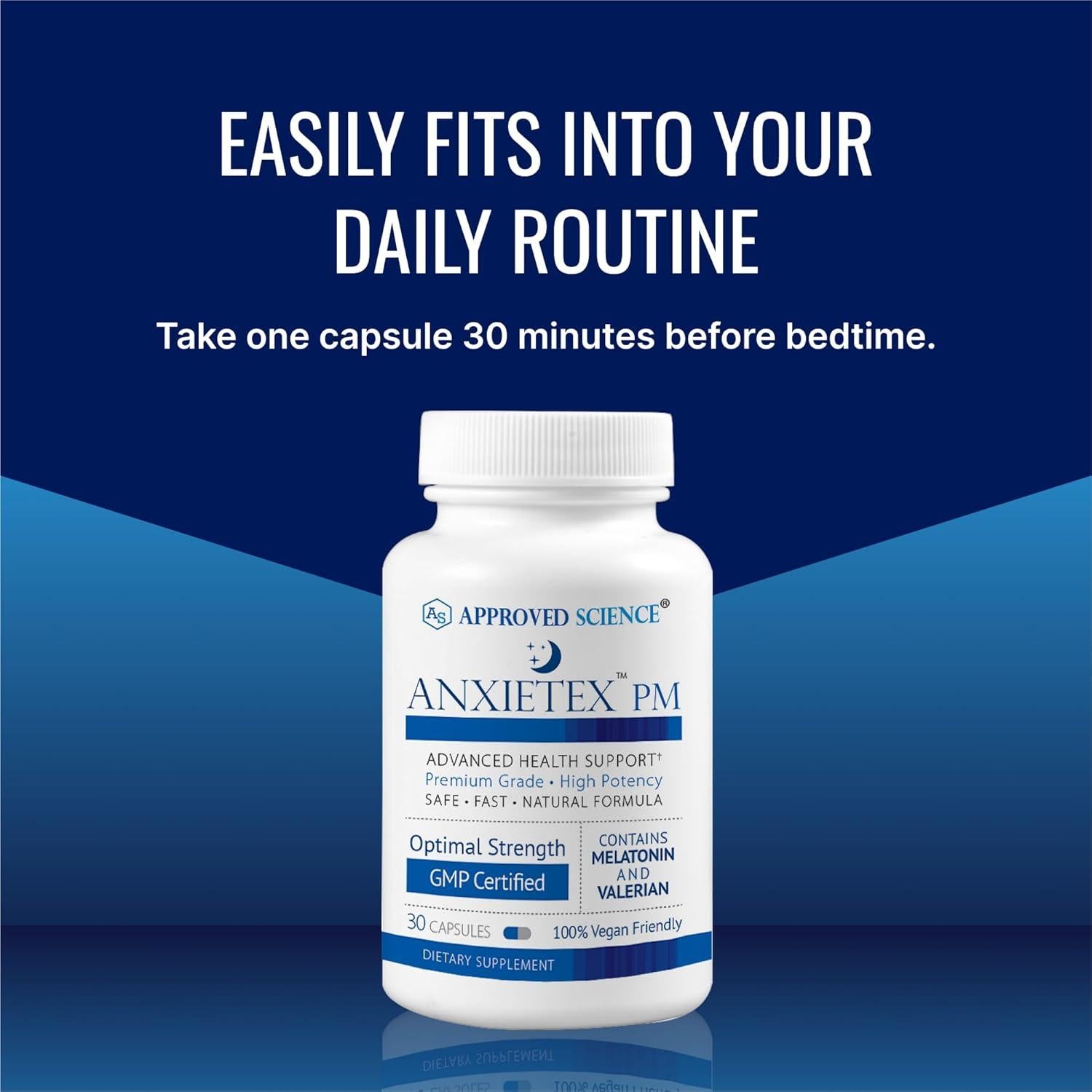 Suplemento Vegano Anxietex PM Approved Science - 30 Cápsulas