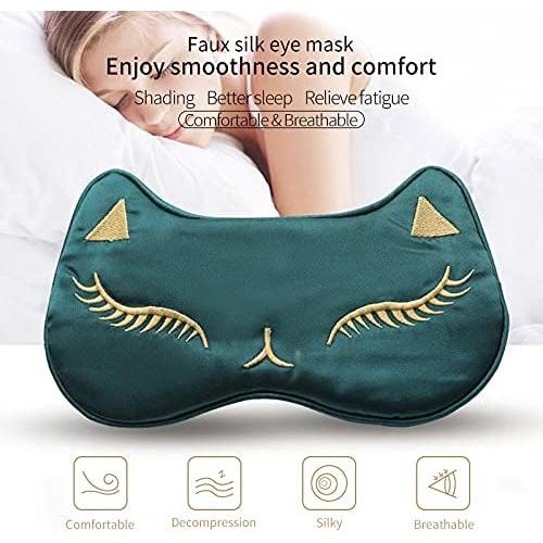 Máscara de Sueño PERFECTSIGHT Gato Negro Ajustable Seda