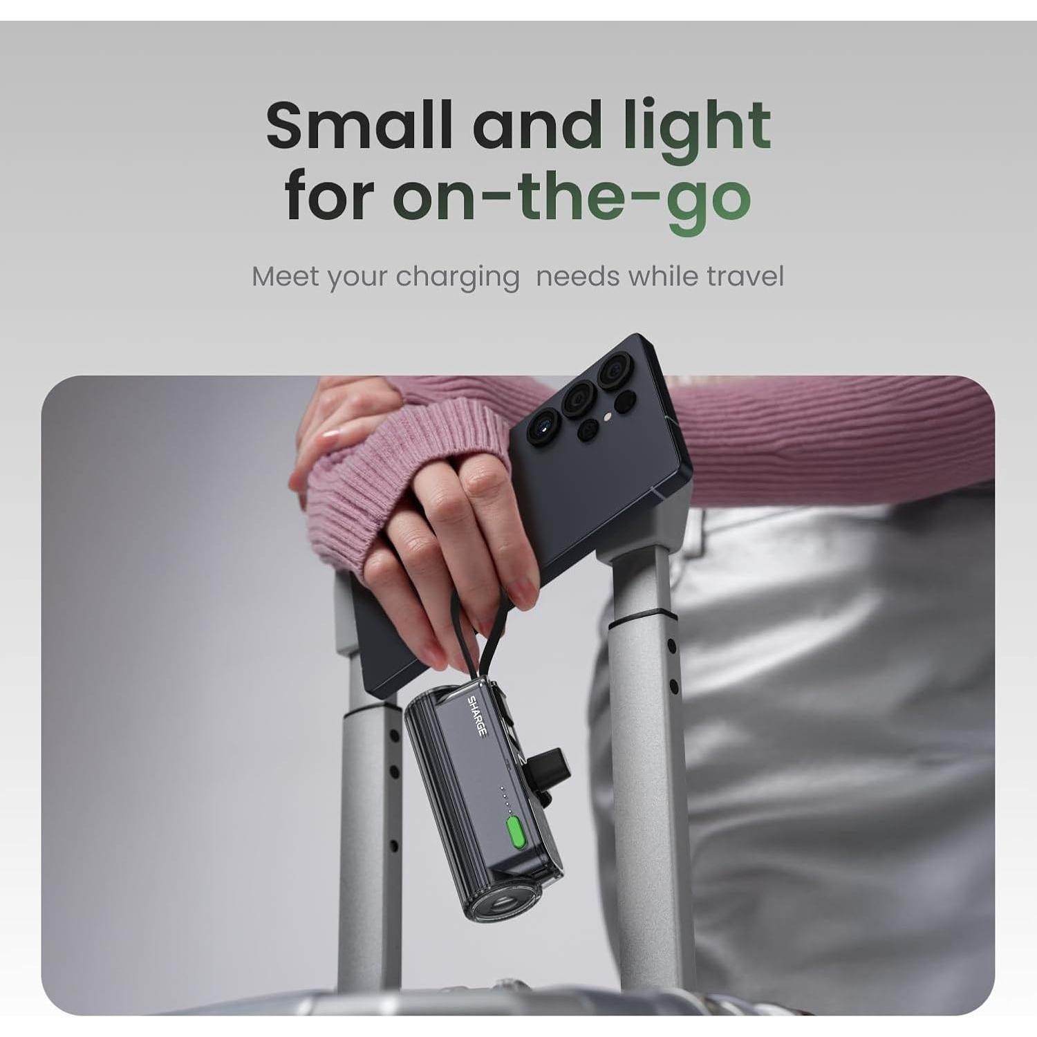 Power Bank Sharge Flow Mini 2 5000mAh Carga Rápida 22.5W