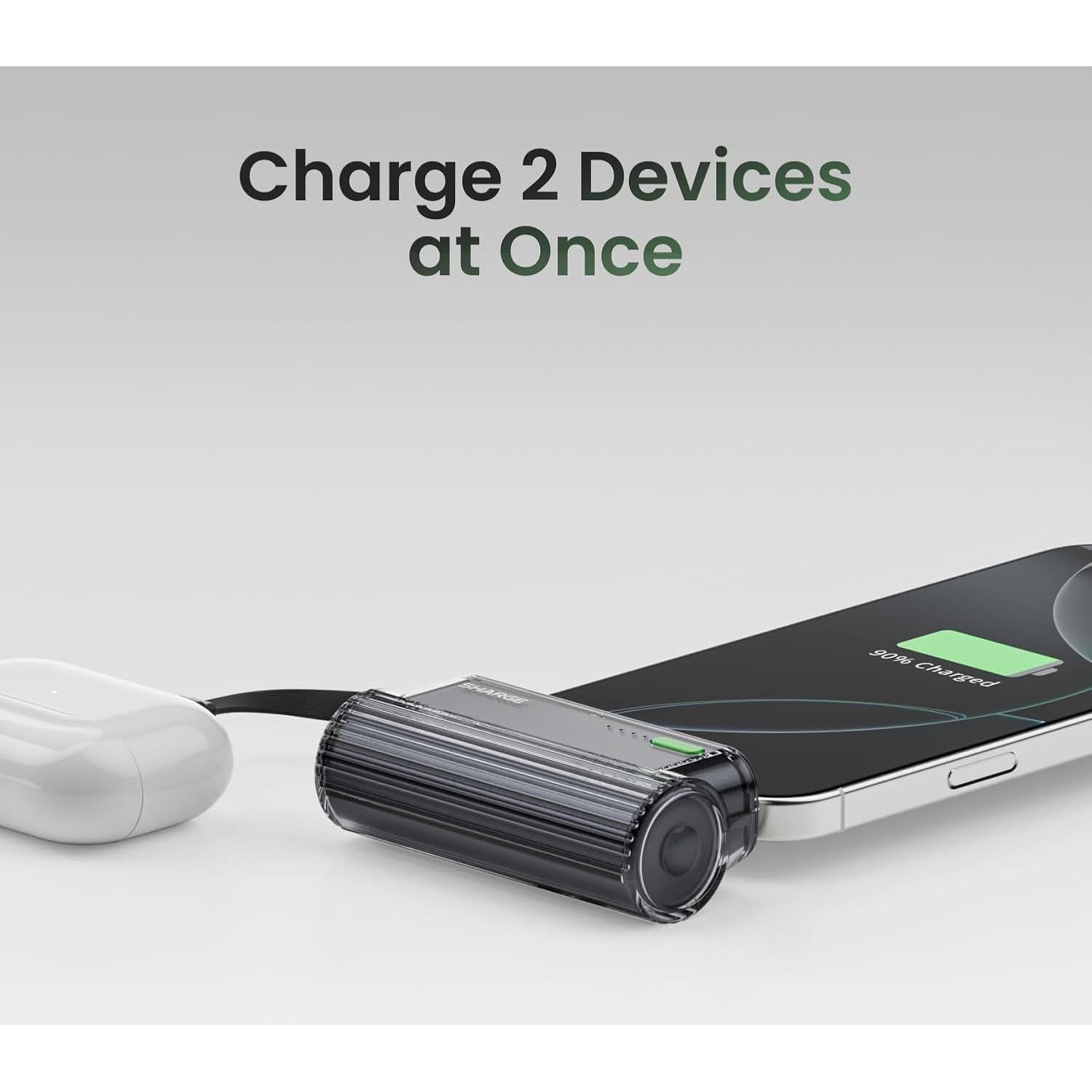 Power Bank Sharge Flow Mini 2 5000mAh Carga Rápida 22.5W