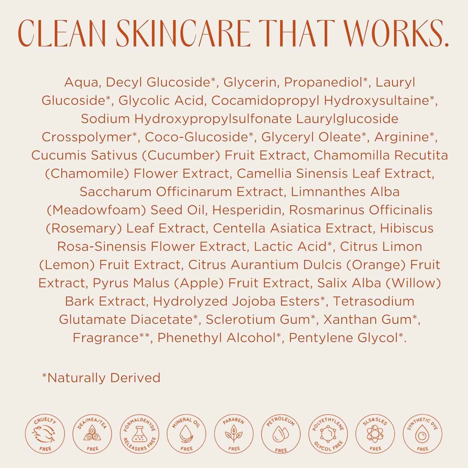 Limpiador Facial Glicólico InstaNatural 198 ml - Exfoliante Suave