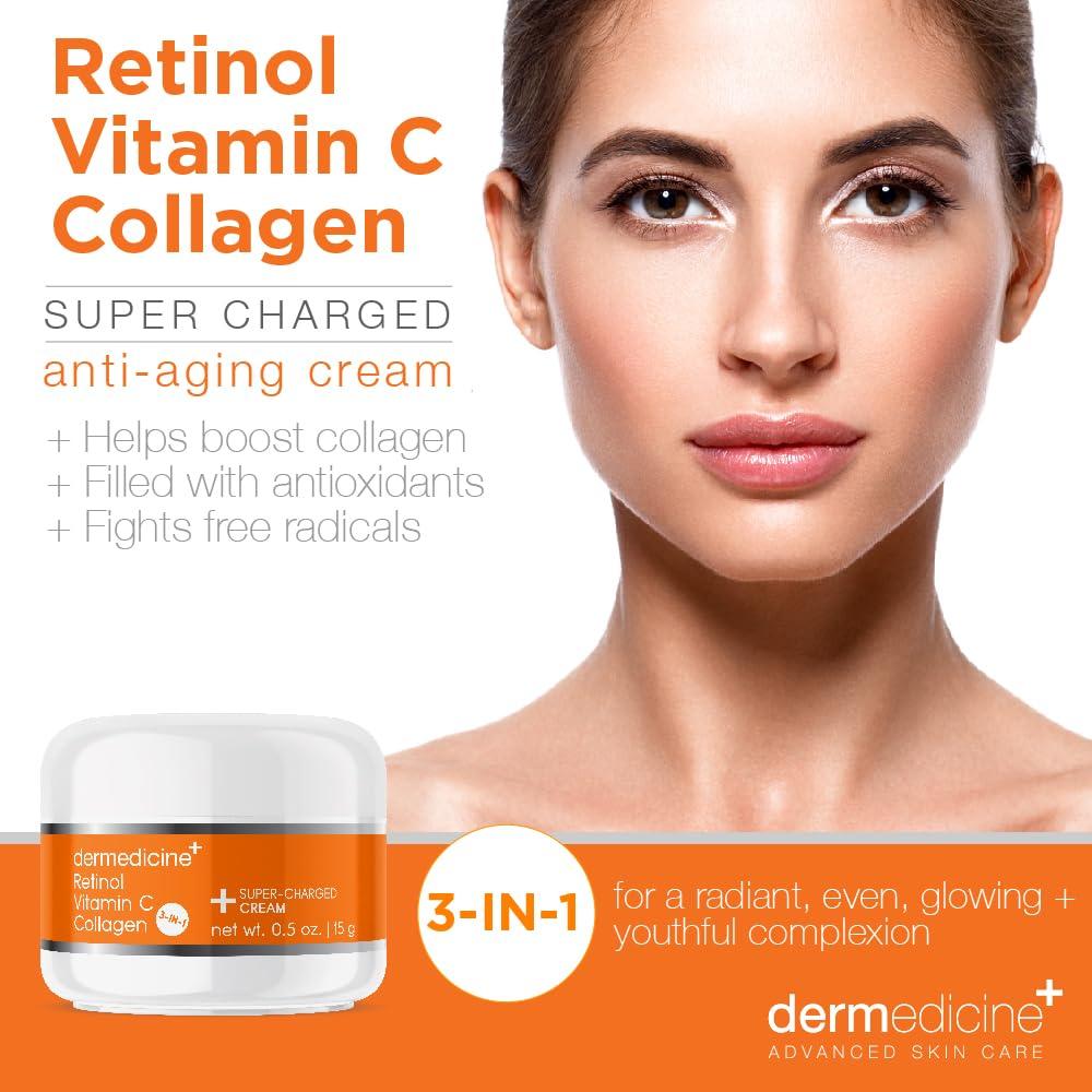 Crema Anti-Envejecimiento Dermedicine 14.79 ml - Retinol, Vitamina C y Colágeno
