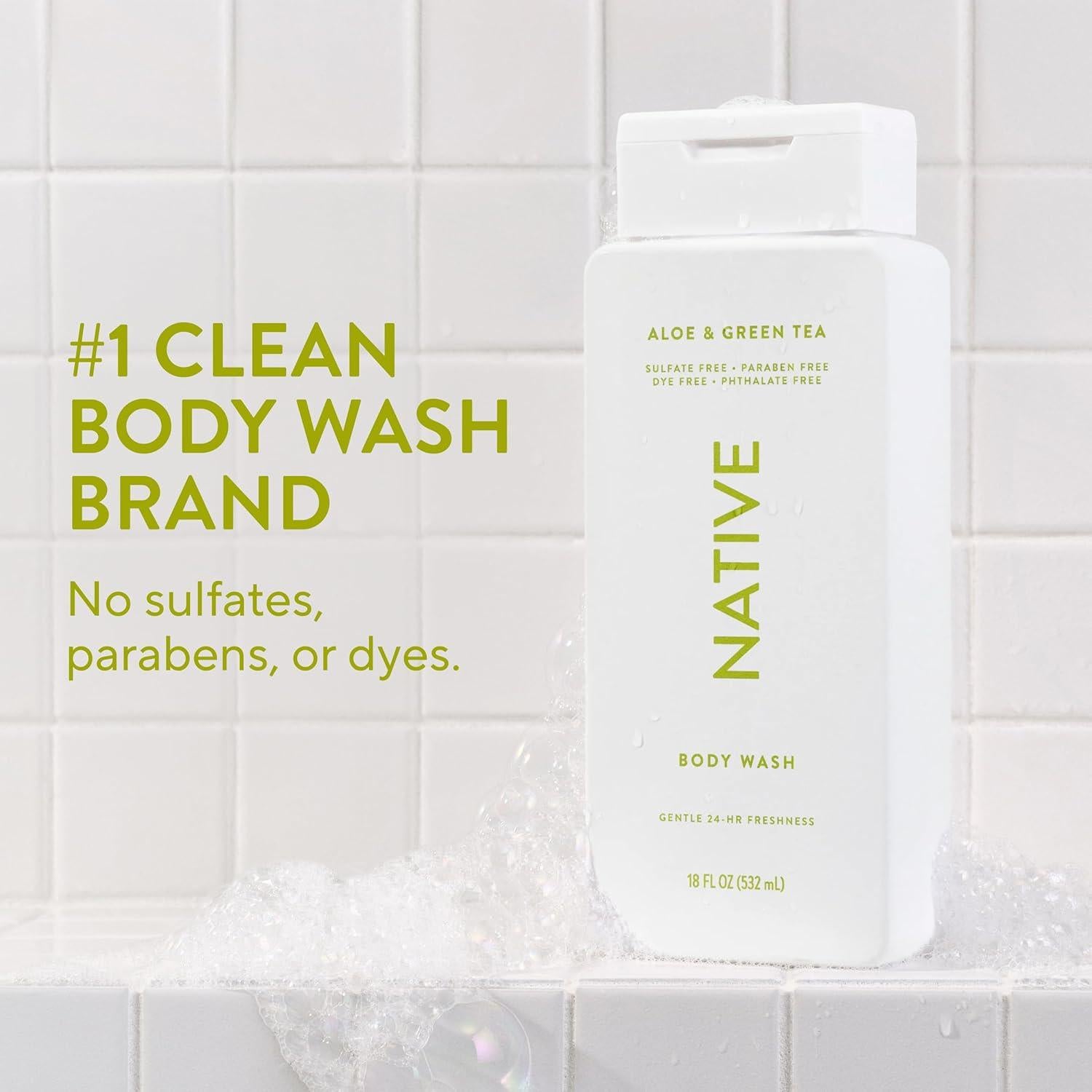 Gel de Ducha Native Aloe y Té Verde 532 ml - Hidratante y Natural