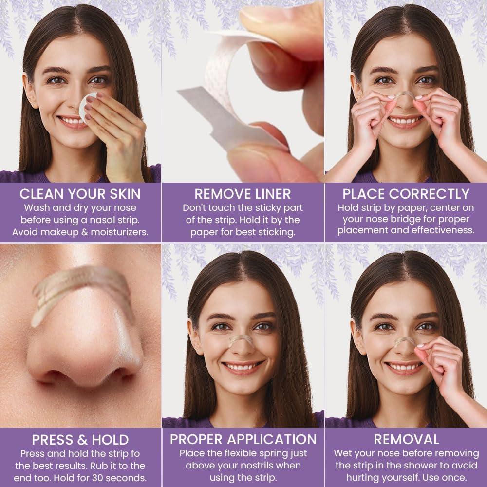 Tiras Nasales Massner Lavanda 100 Unidades Alivio Ronquidos