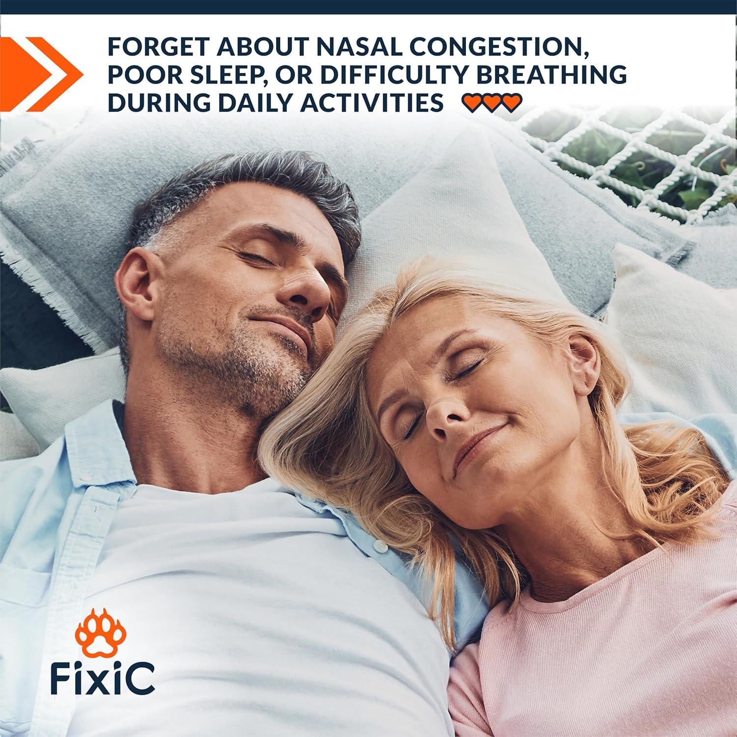 Tiras Nasales Fixic para Ronquidos - 60 Unidades - Alivio Congestión