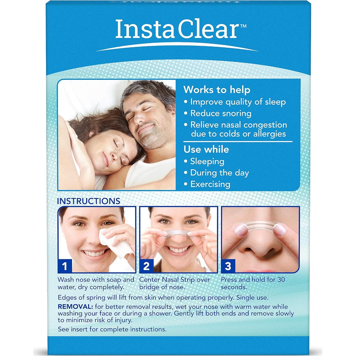 Tiras Nasales Transparentes ASO Corp 30 ct Alivio Congestión