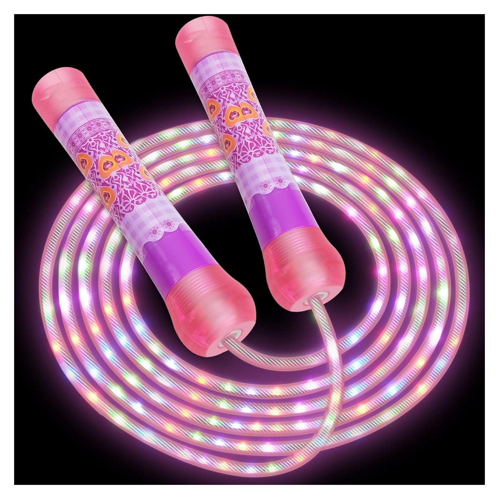 Cuerda de Salto LED YongnKids Rosa Ajustable para Niños