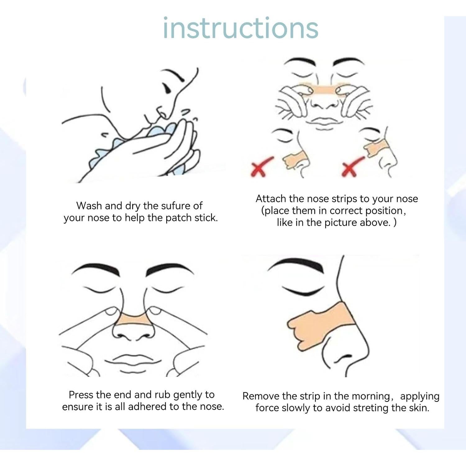 Tiras Nasales HSSUN 50 Piezas Anti Ronquidos Alivio Respiración