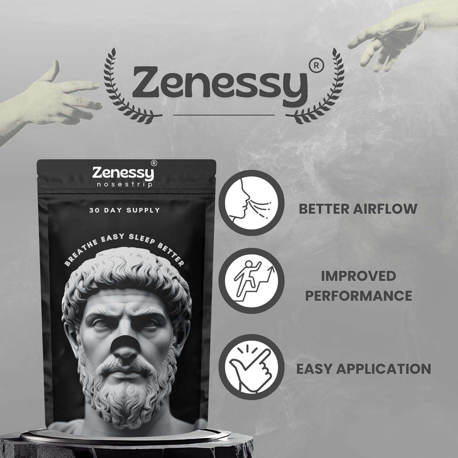 Tiras Nasales Zenessy - Fuerza Extra Anti-Ronquidos 30 Pzas