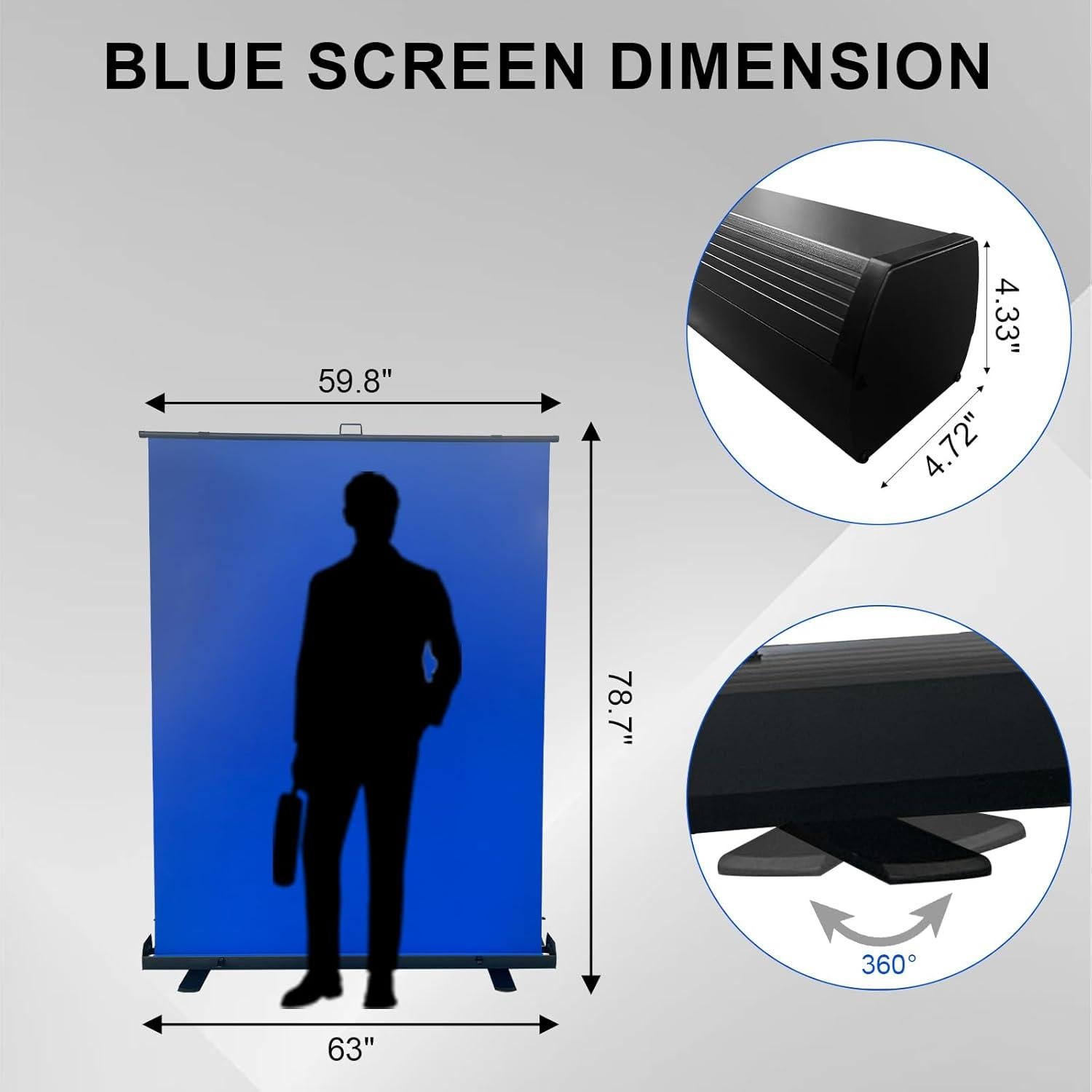 Pantalla Chroma Key Azul Retráctil LIHONG 151.6x210.8cm