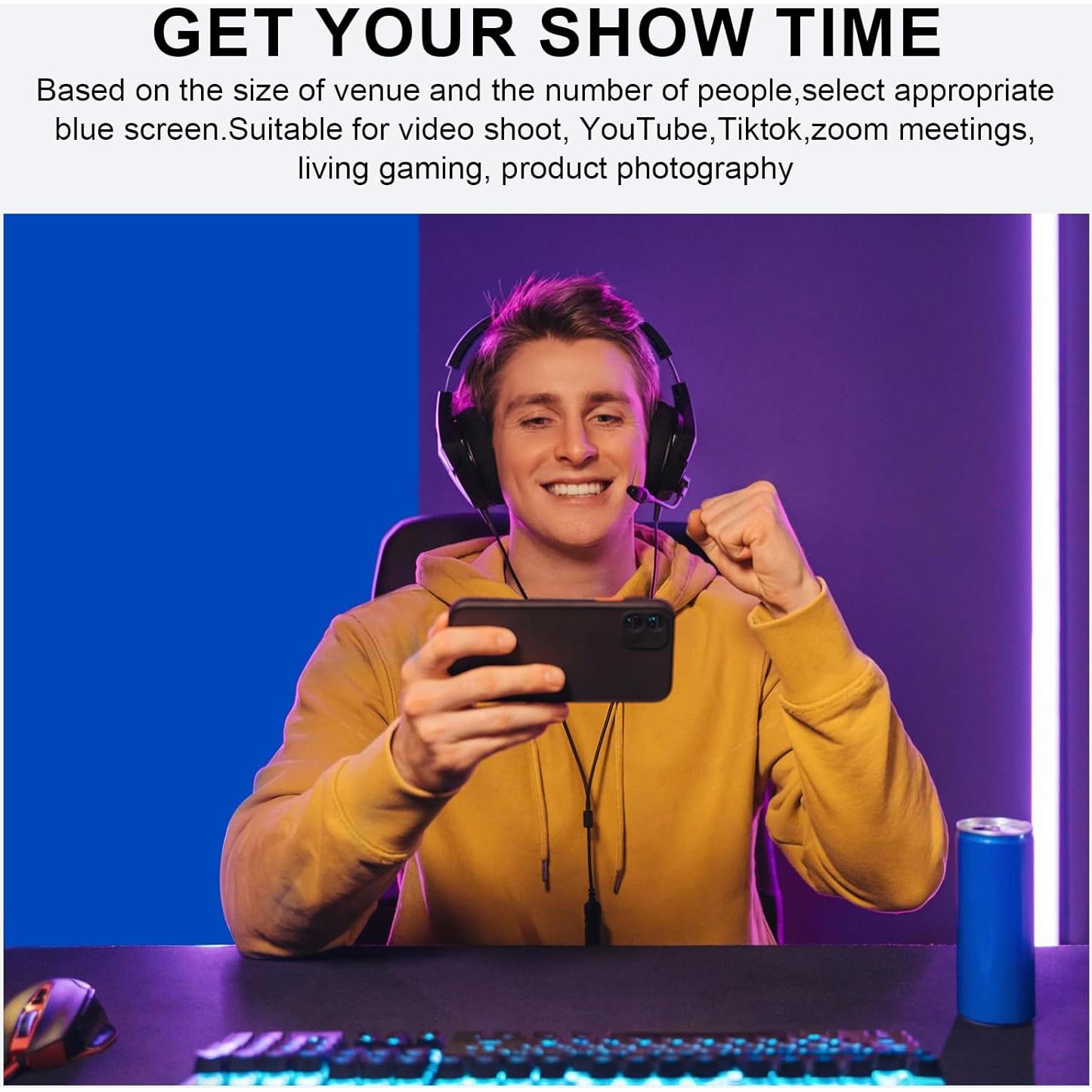 Pantalla Chroma Key Azul Retráctil LIHONG 151.6x210.8cm