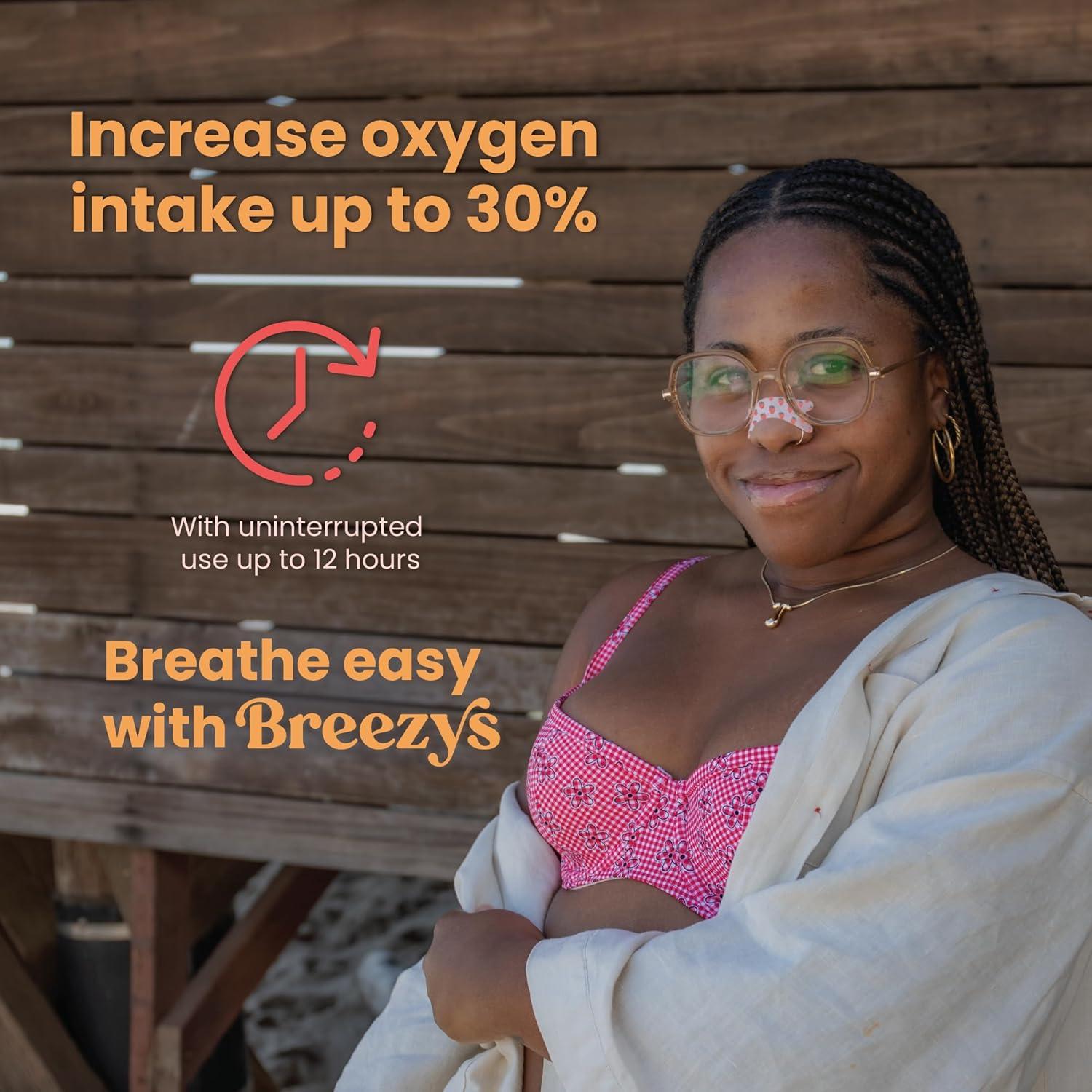 Tiras Nasales Breezys 25 Ct Alivio Congestión Fresas y Crema