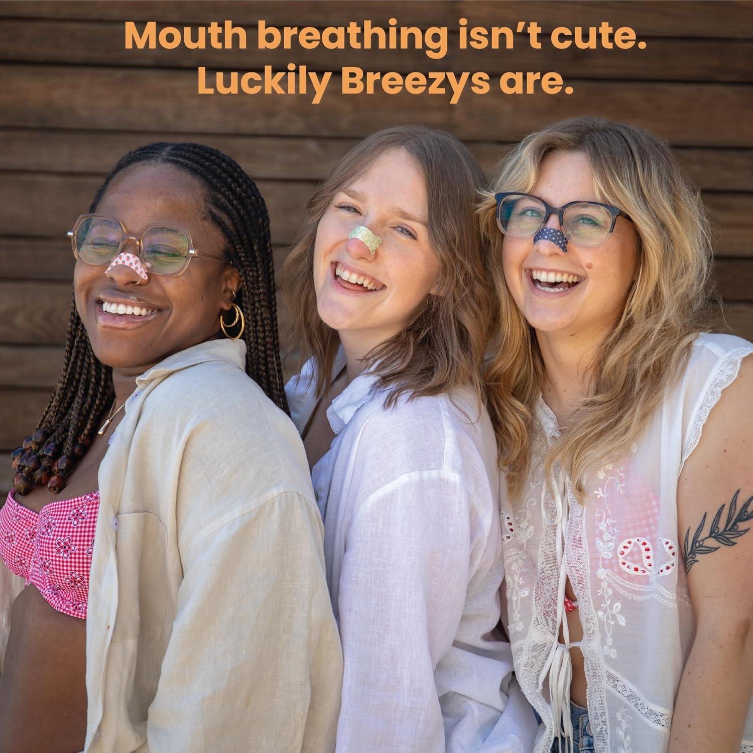 Tiras Nasales Breezys 25 Ct Alivio Congestión Fresas y Crema