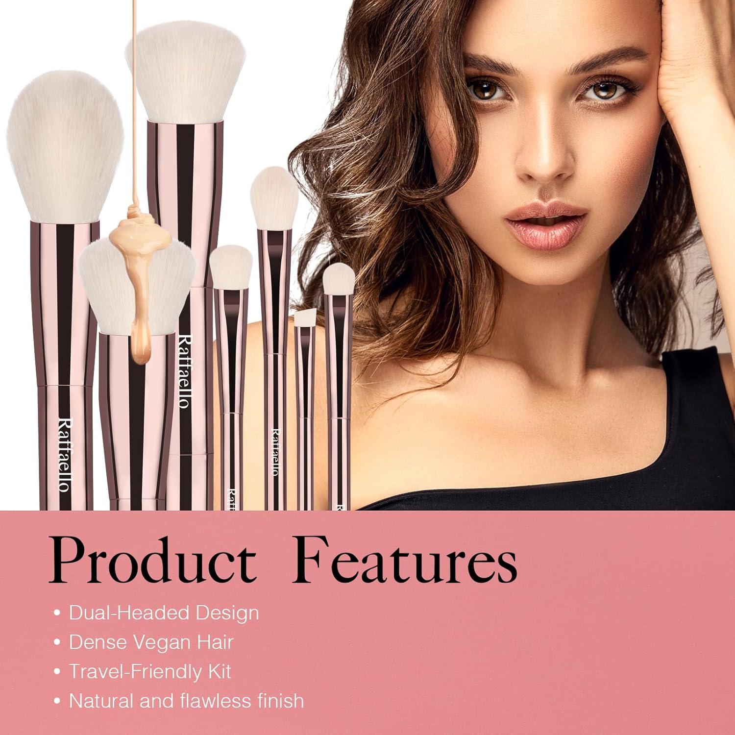 Set de Brochas de Maquillaje Raffaello 6-en-12 Doble Punta