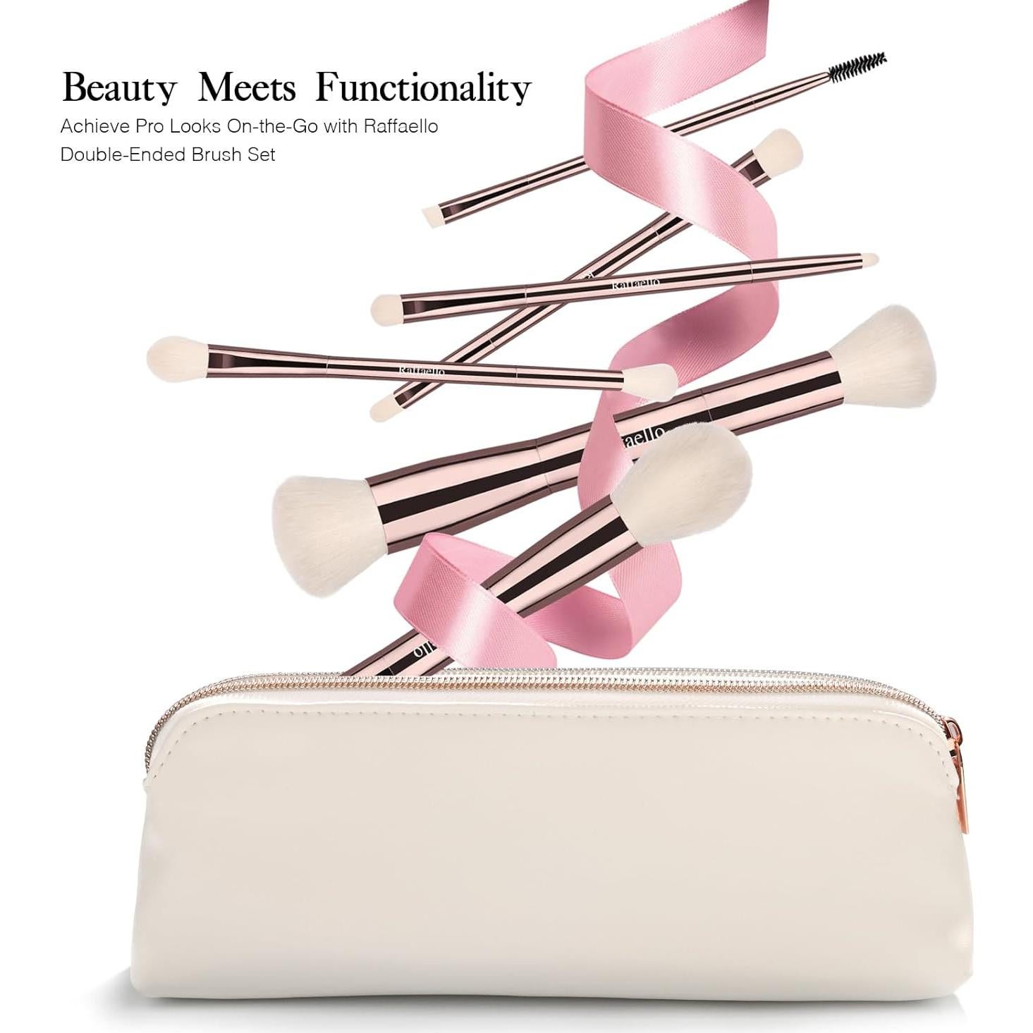 Set de Brochas de Maquillaje Raffaello 6-en-12 Doble Punta