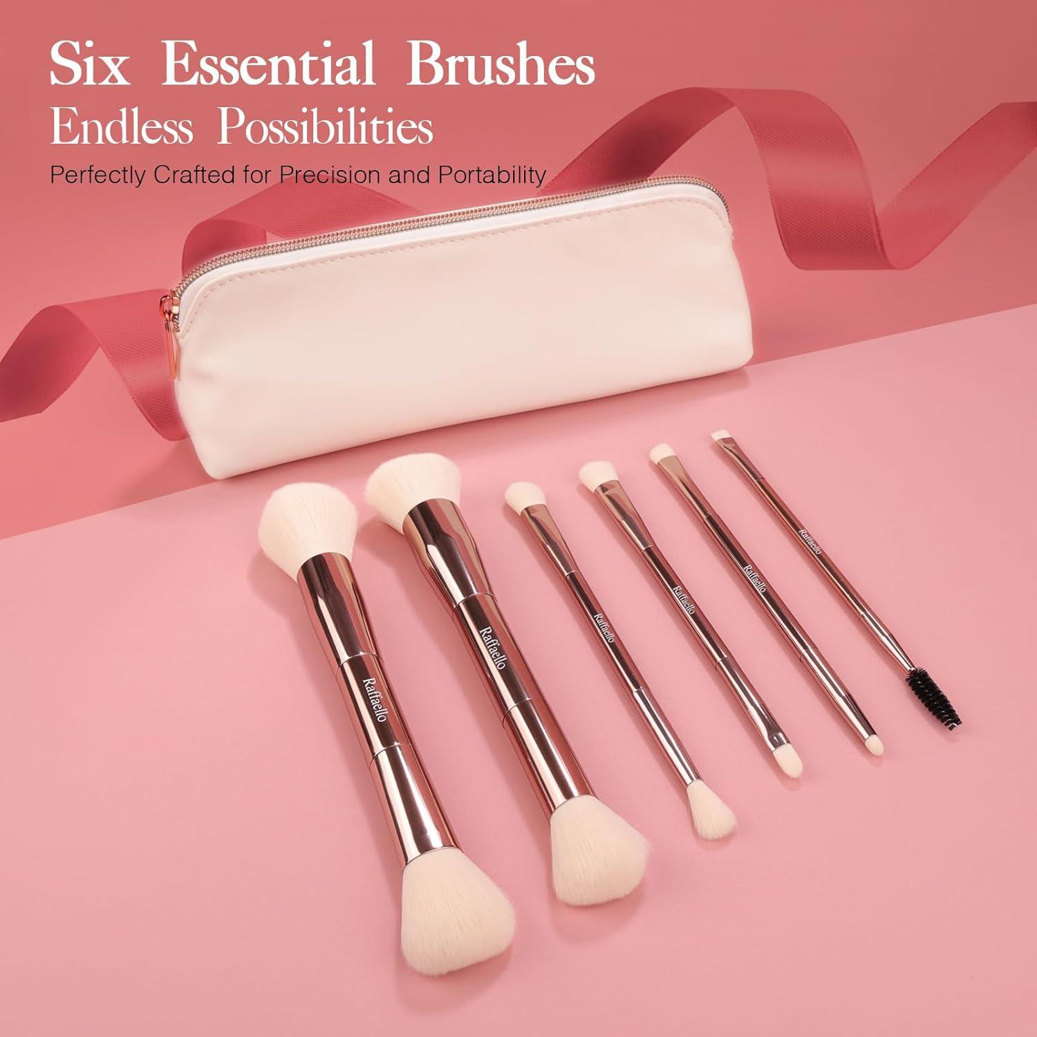 Set de Brochas de Maquillaje Raffaello 6-en-12 Doble Punta