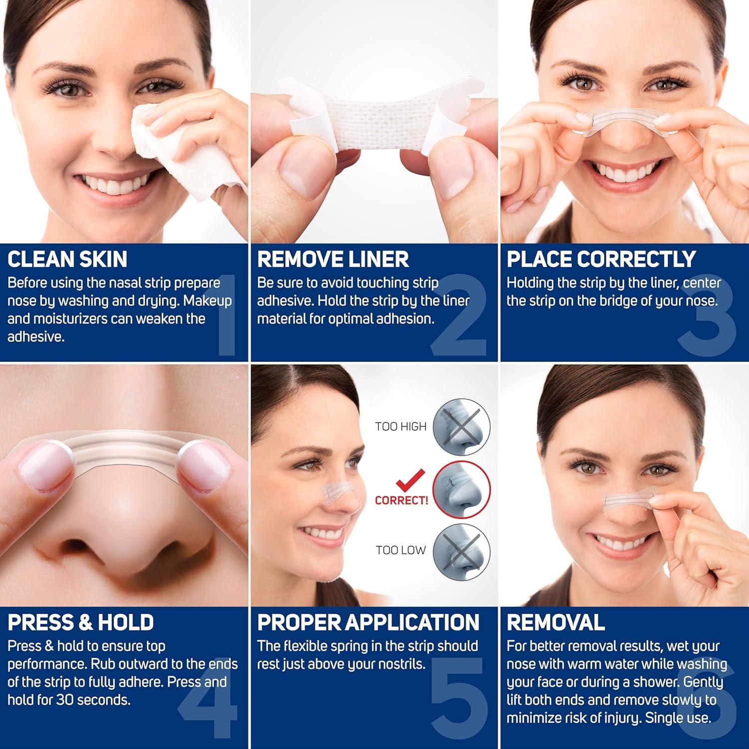 Tiras Nasales Transparentes ASO 50 ct Alivio Congestión