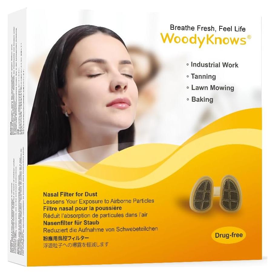 Filtros Nasales WoodyKnows S/M/L/XL para Polvo y Limpieza