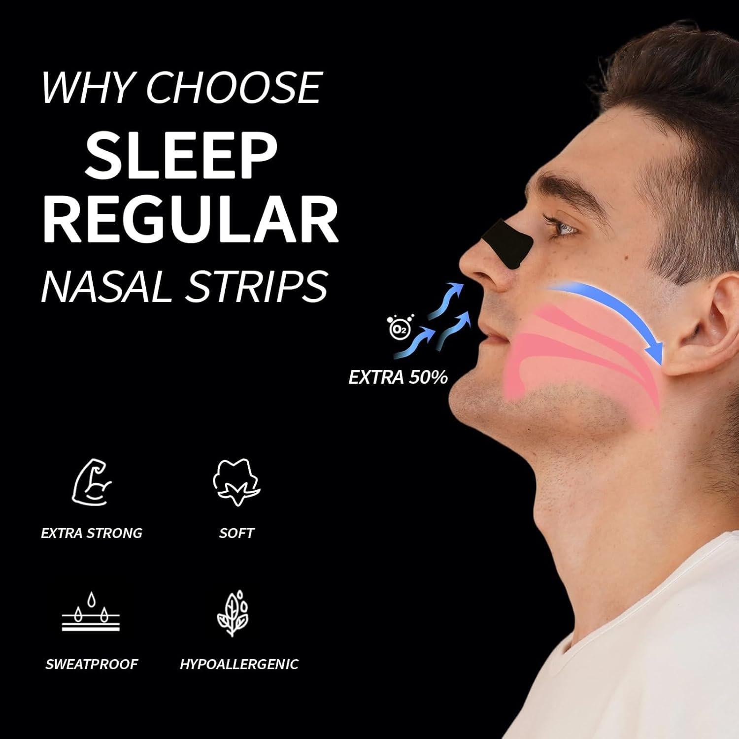 Tiras Nasales Sleep Regular para Atletas - 60 Unidades