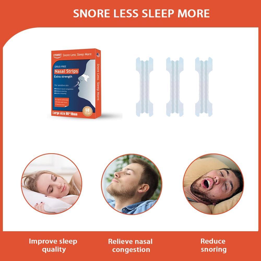 Tiras Nasales Antironquidos LYSWEET 50 Ct - Fuerza Extra