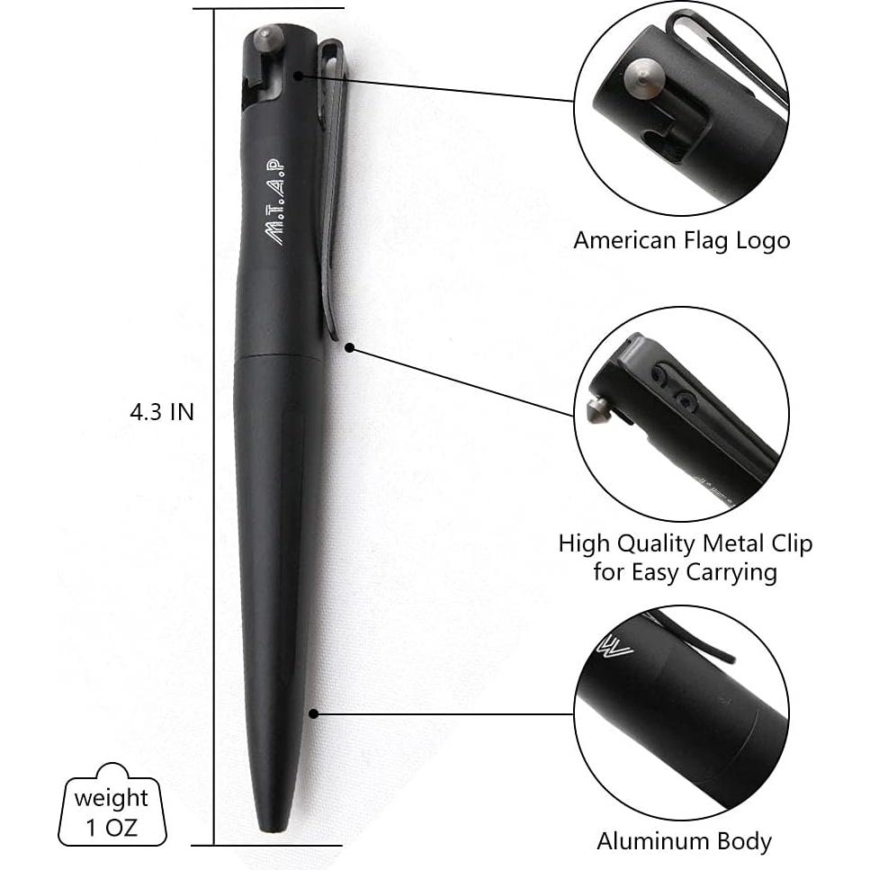 Bolígrafo Táctico Cool Hand 11.18 cm Aluminio Negro