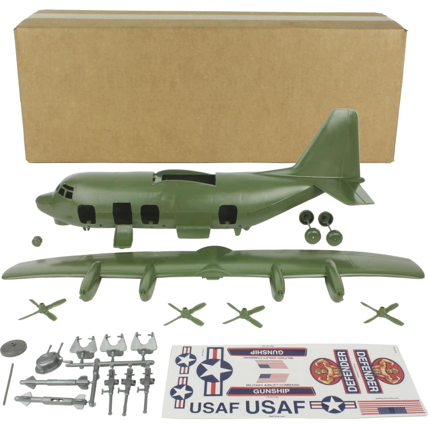 TimMee Juego de Plástico Soldados Ejército C130 29 Piezas Verde Oliva