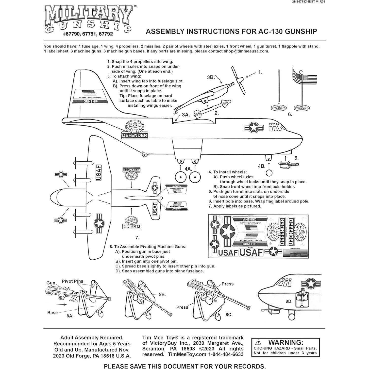 TimMee Juego de Plástico Soldados Ejército C130 29 Piezas Verde Oliva