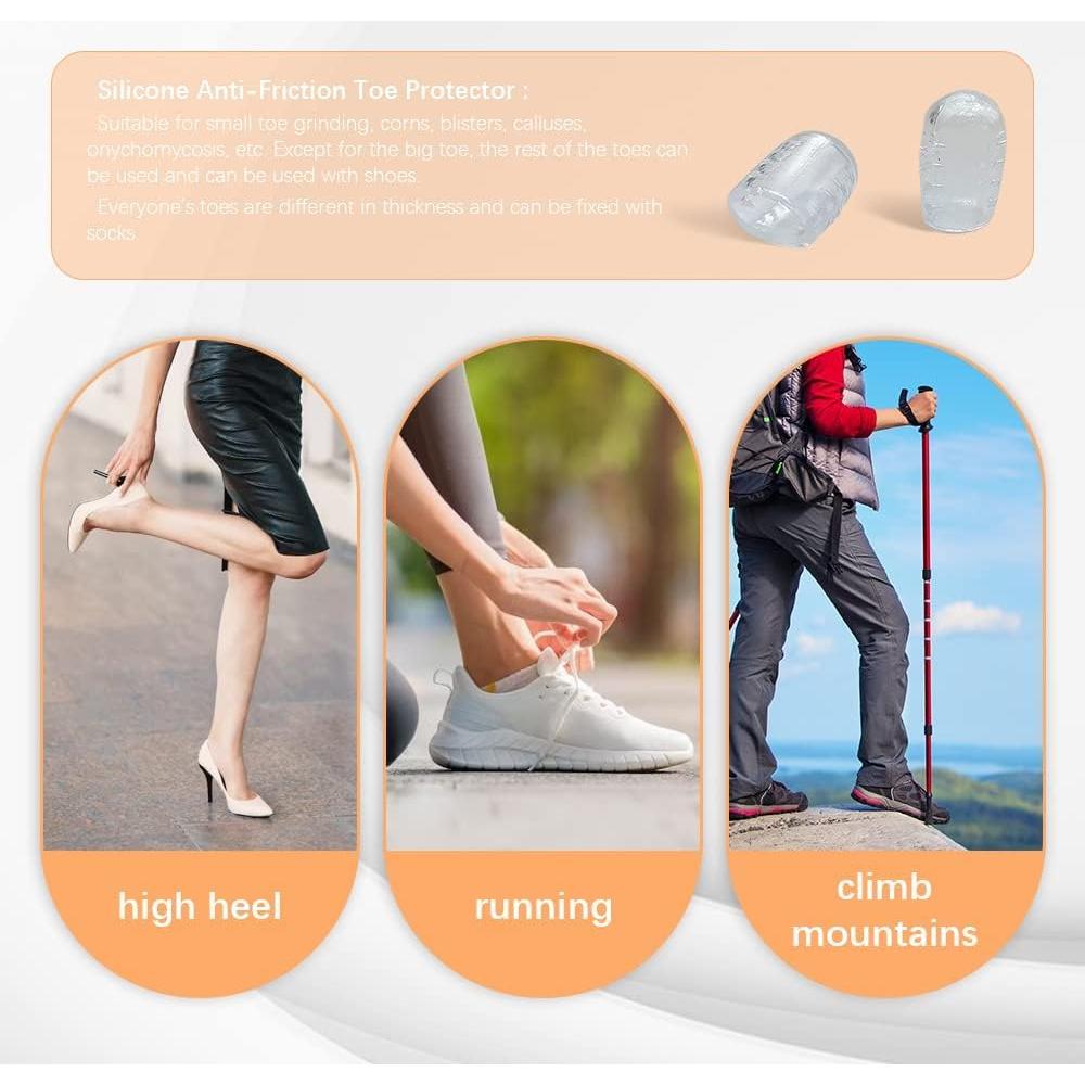 Protectores de Dedos de Silicona Koujut - Alivio para Maíces y Ampollas (12 Pzs)