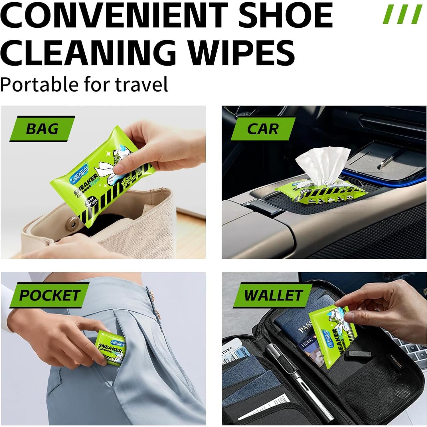 Toallitas Limpiadoras de Zapatos X-SMILE - 12 Unidades Desechables