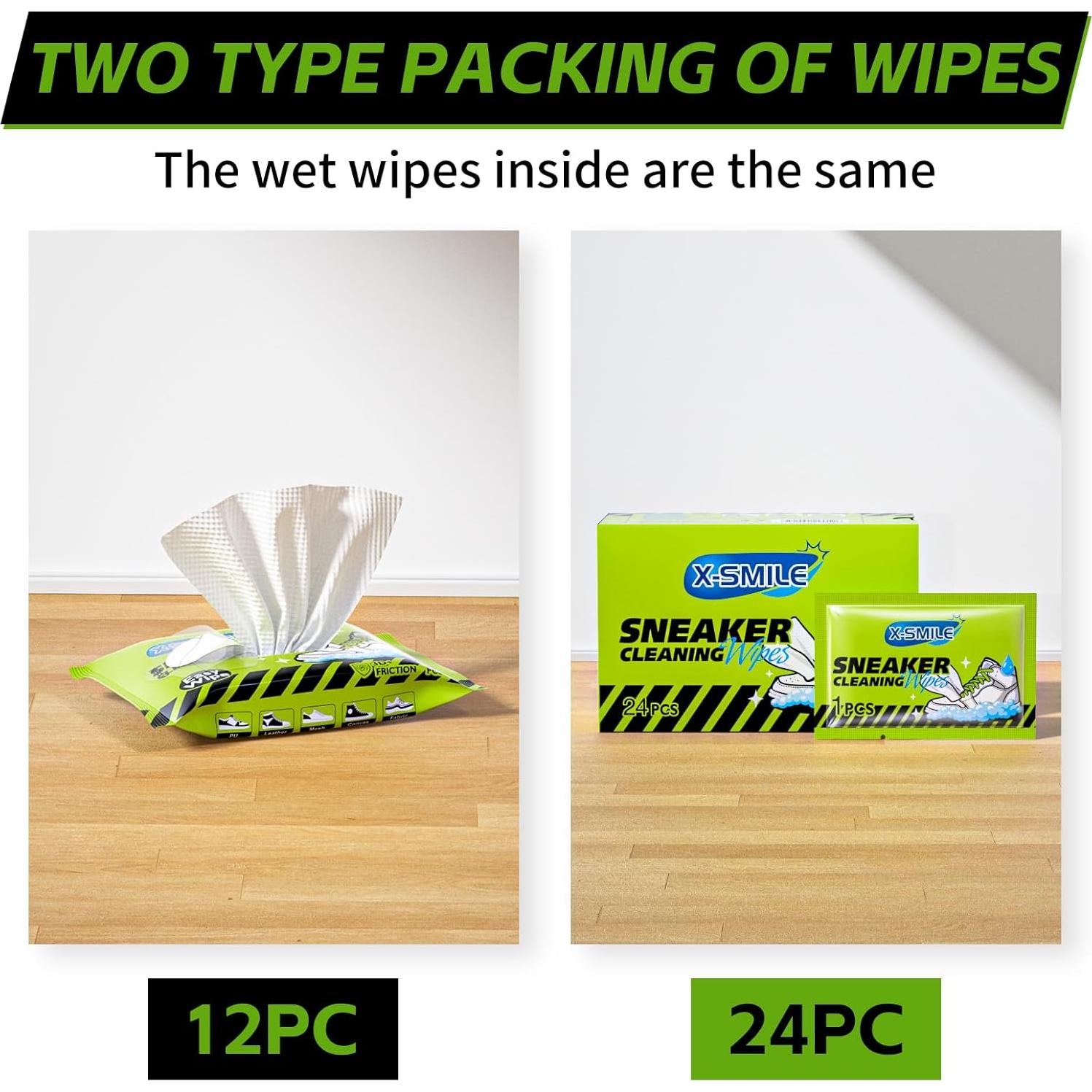 Toallitas Limpiadoras de Zapatos X-SMILE - 12 Unidades Desechables