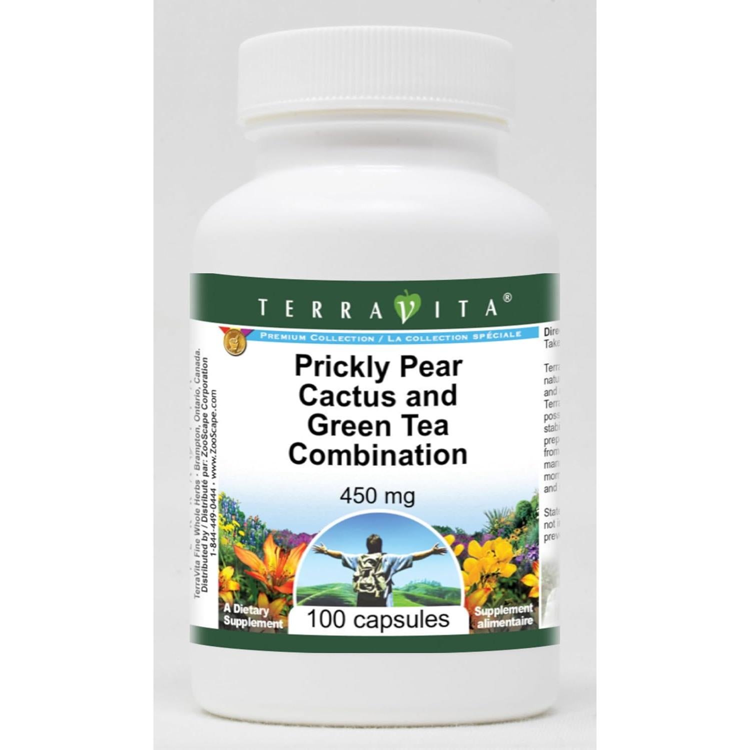 Cápsulas de Nopal y Té Verde TerraVita 450 mg - 100 Unidades