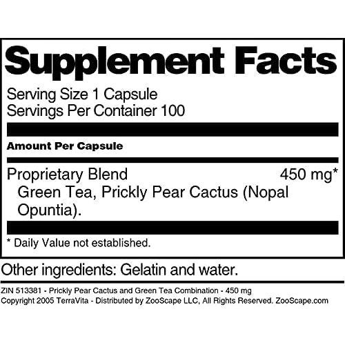 Cápsulas de Nopal y Té Verde TerraVita 450 mg - 100 Unidades