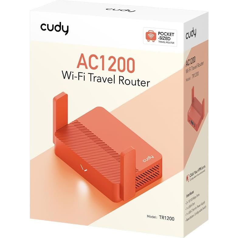 Cudy Enrutador Wi-Fi AC1200 TR1200 Pocket para Viajes
