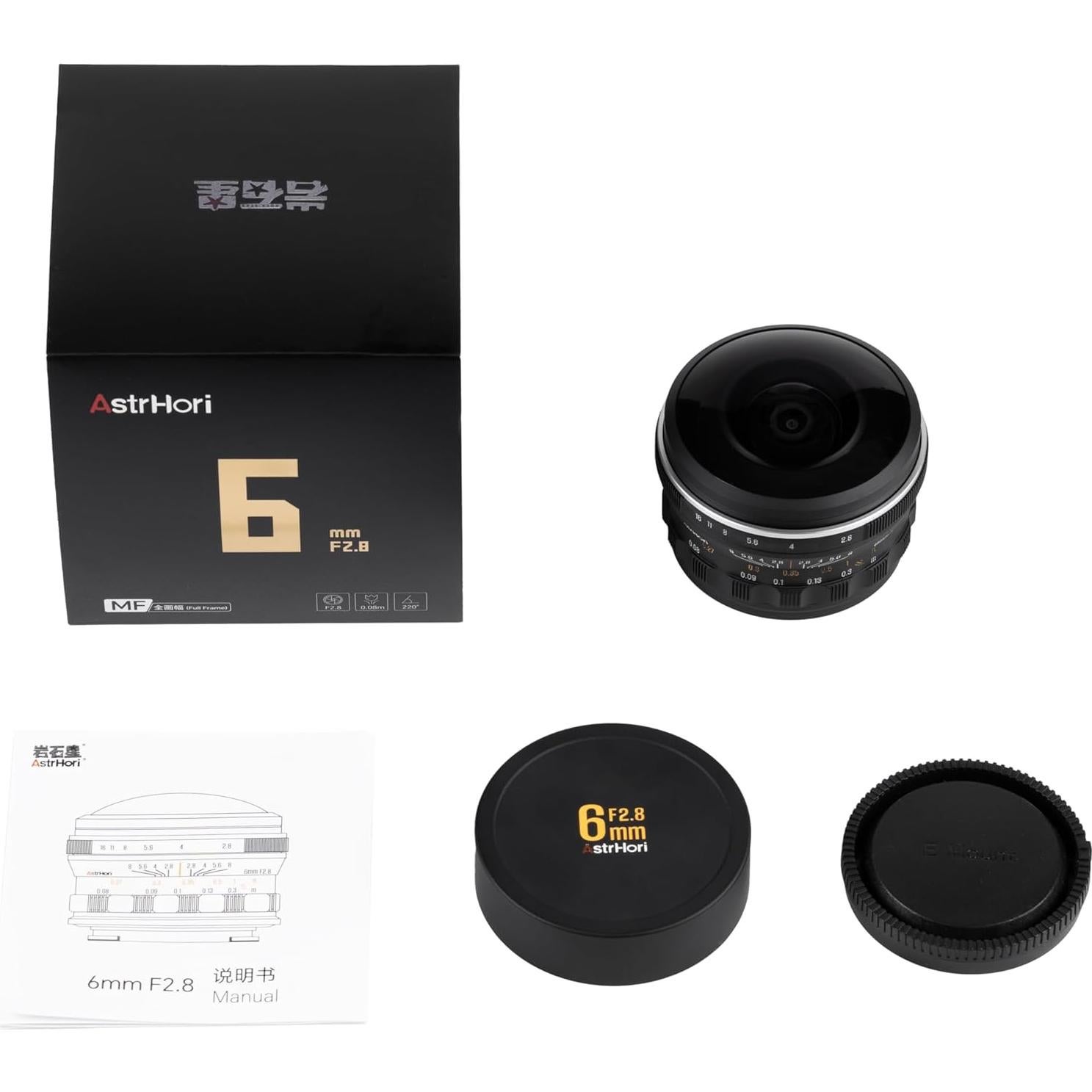 Lente Fisheye Circular AstrHori 6mm F2.8 para Cámaras L