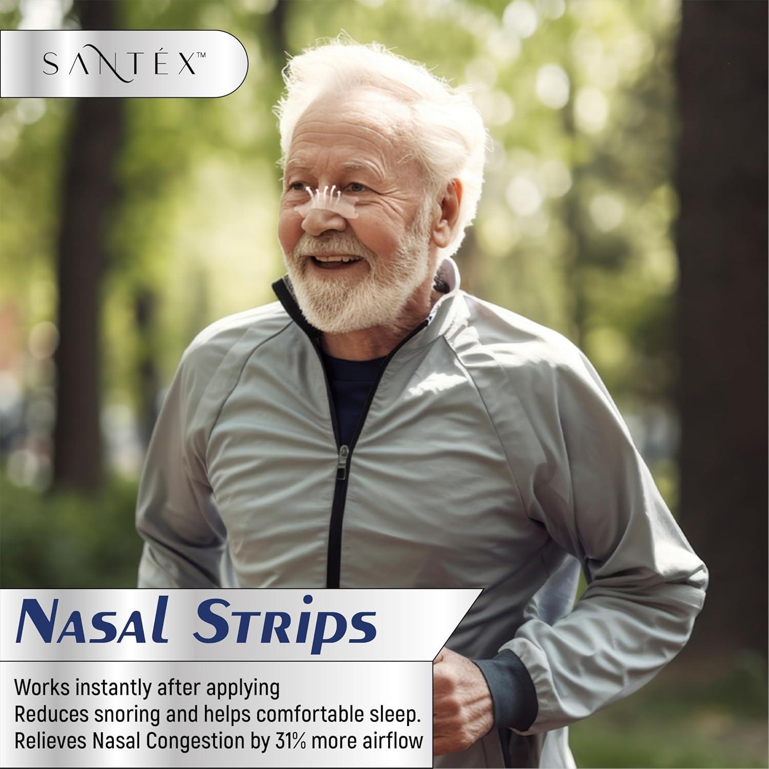 Tiras Nasales Transparentes Santéx Grandes 45 ct. Alivio Ronquidos