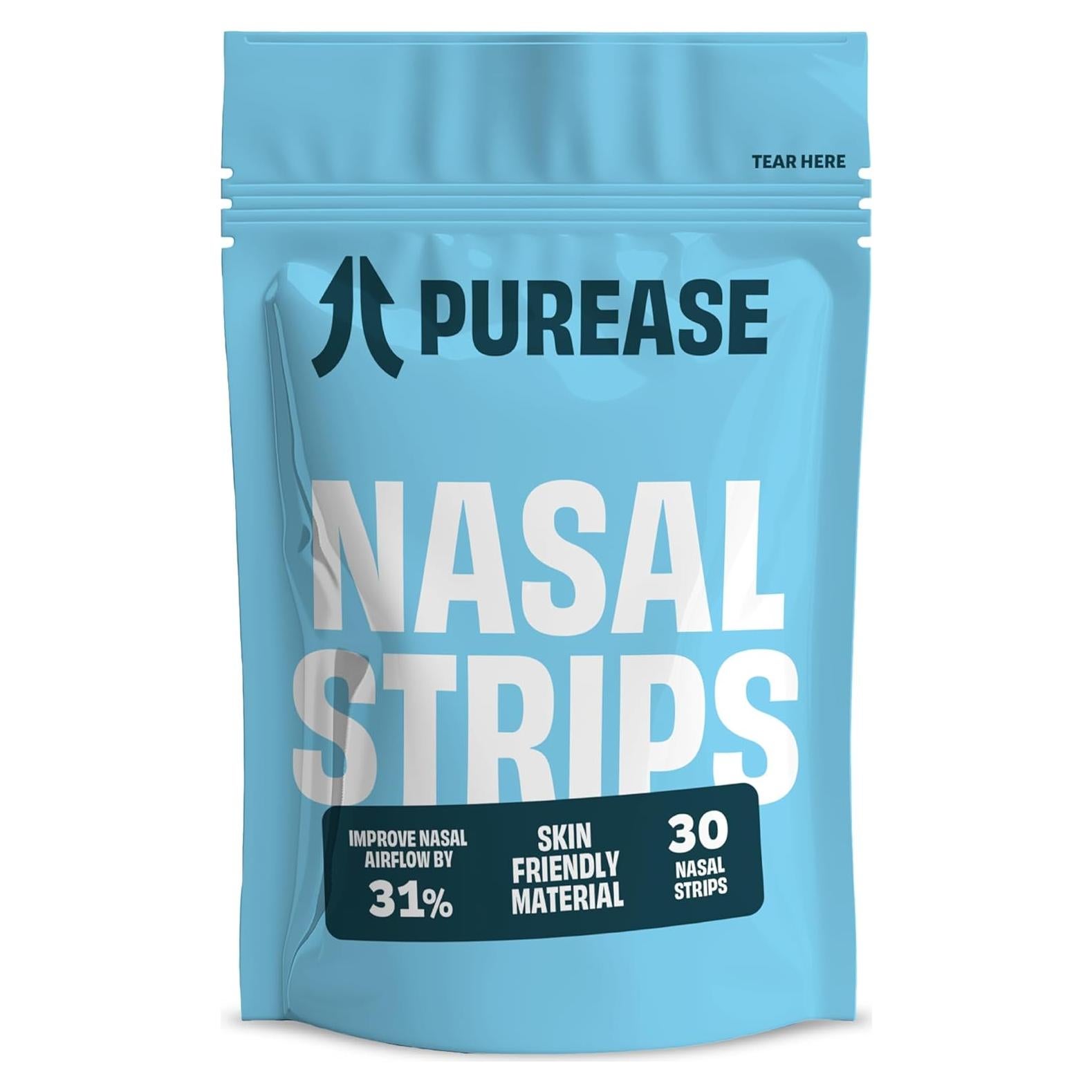 Tiras Nasales Purease | Transparentes | 30 Unidades | Sin Medicamentos