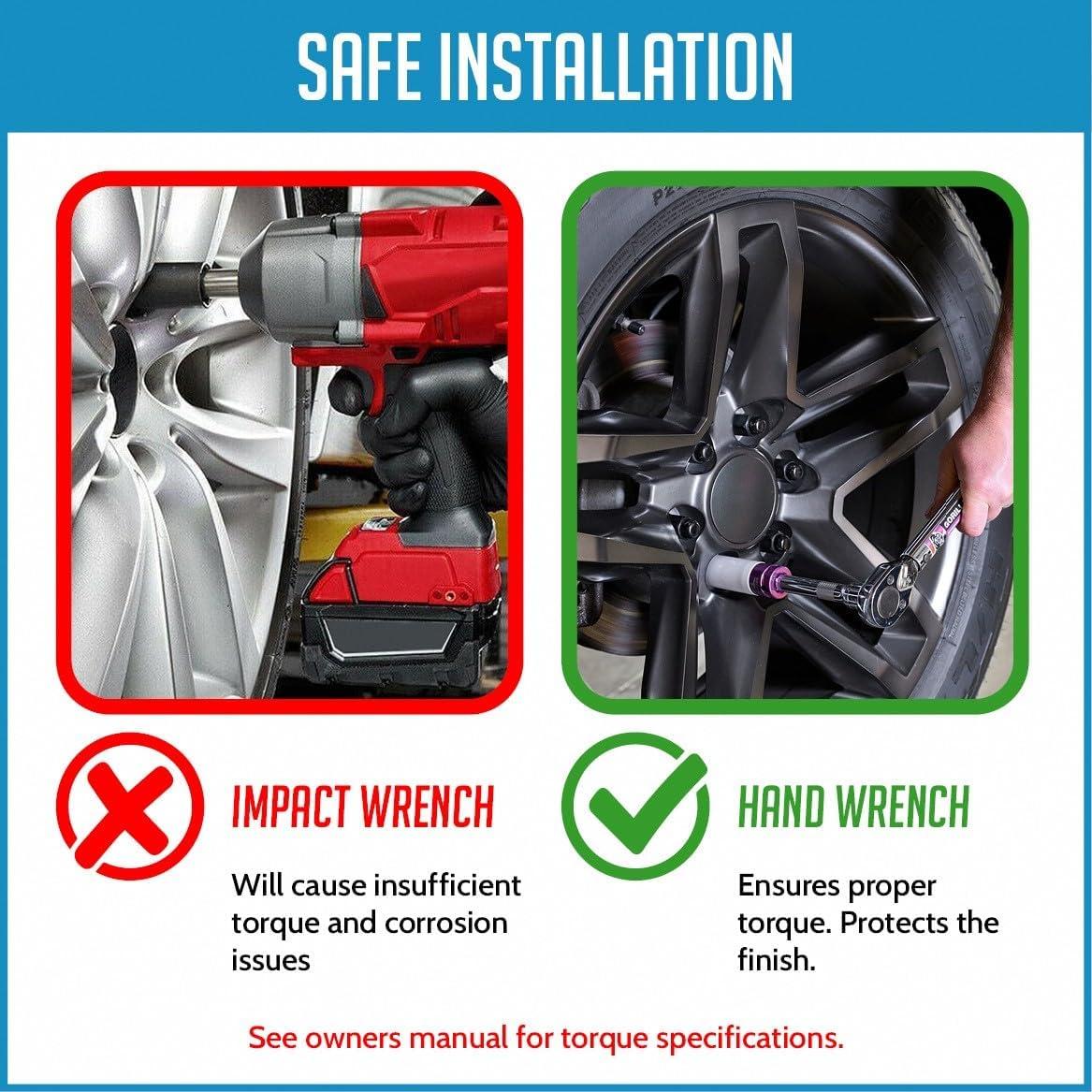 Cerraduras de Rueda M12x1.5 Acorn Partes de Accesorios Negro