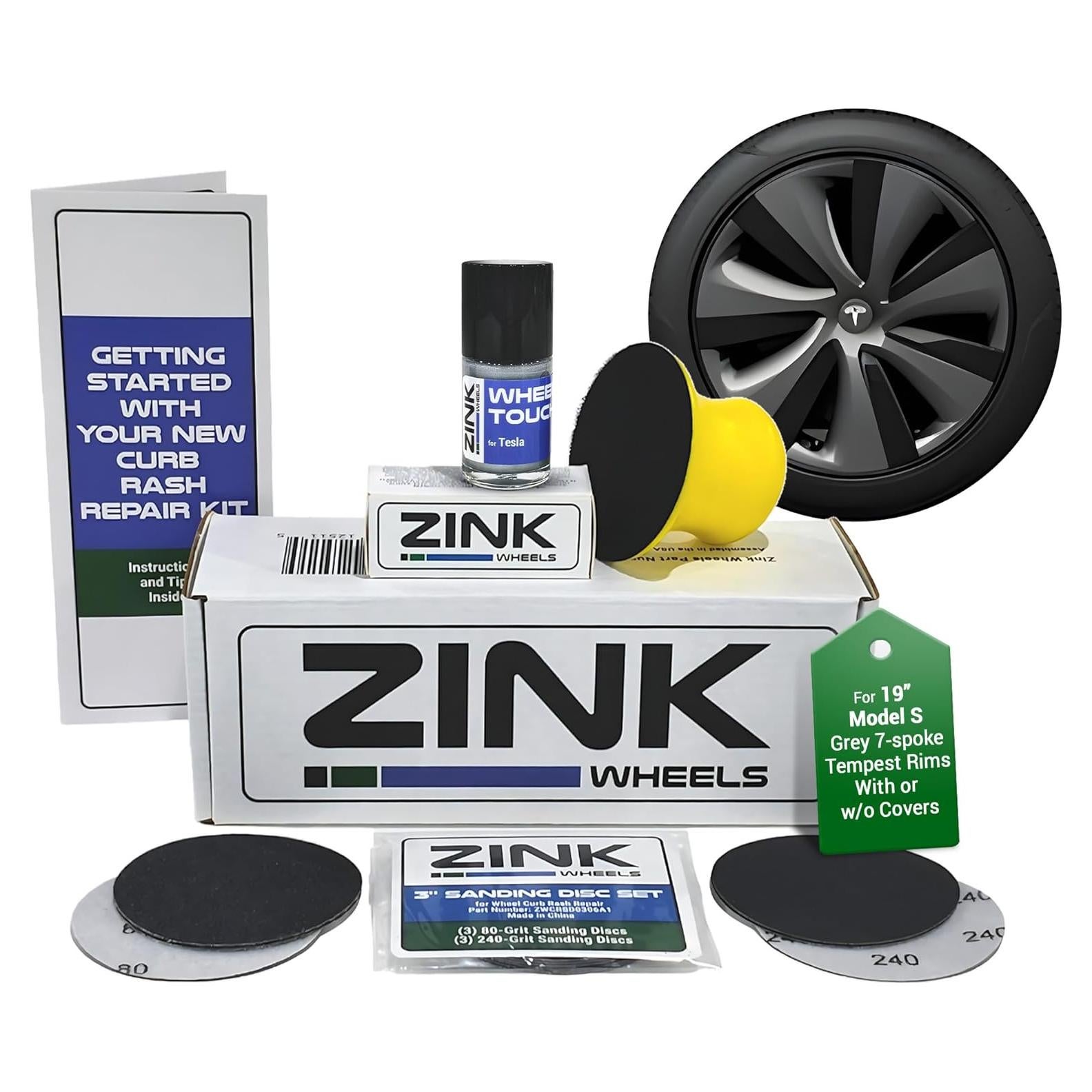 Kit de Reparación de Rasguños Rines Tesla Model S Tempest Gris