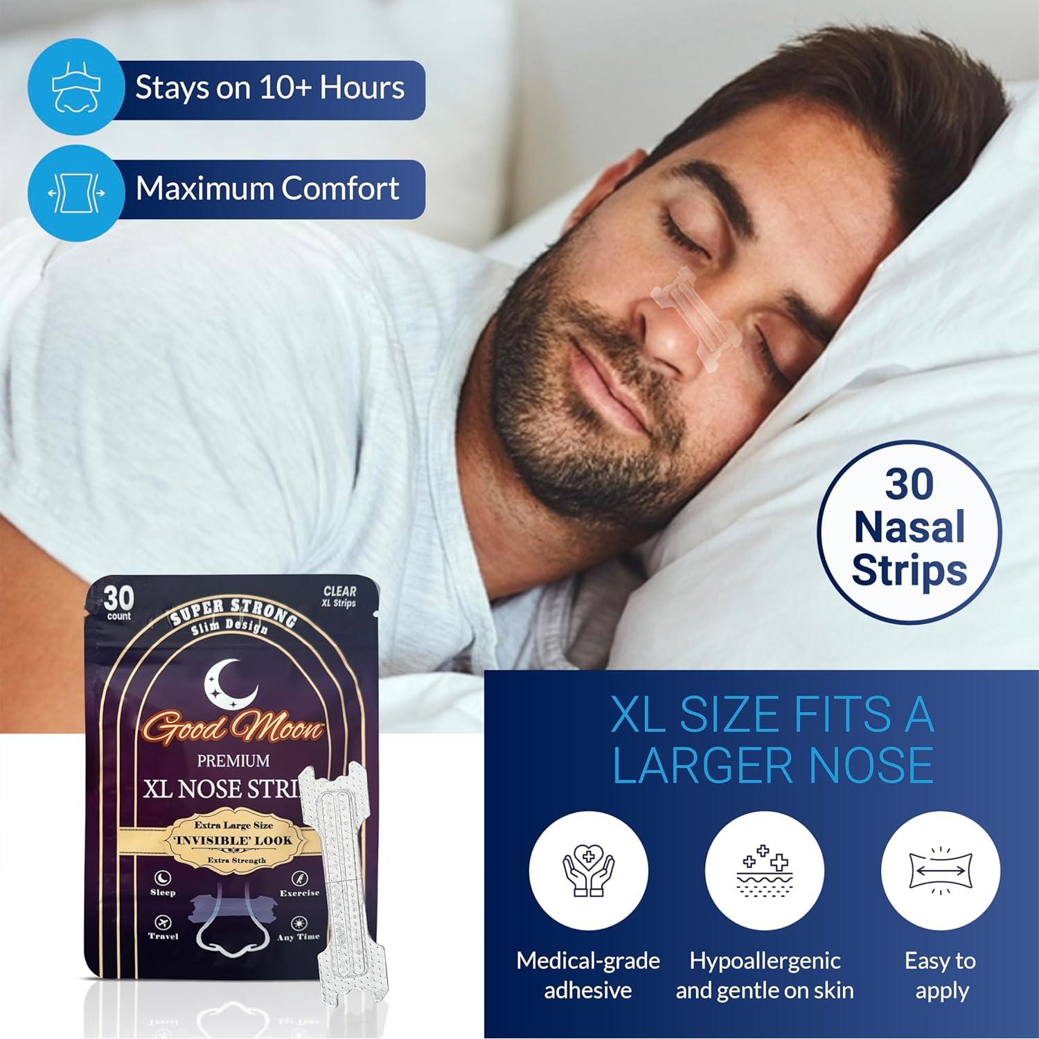 Tiras Nasales XL Good Moon - Fuerza Extra, Sin Ronquidos