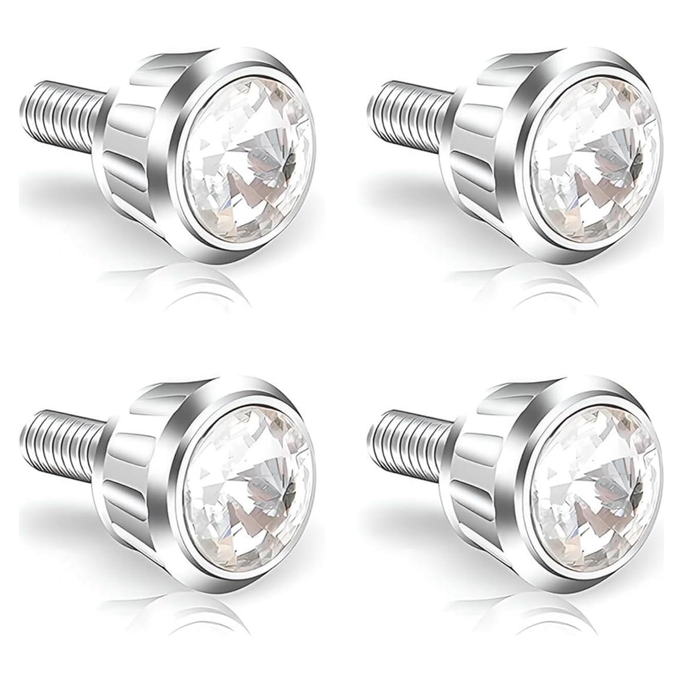 Kit de Fijación Placas Matrícula Automóvil 4 PCS Getfay Blanco