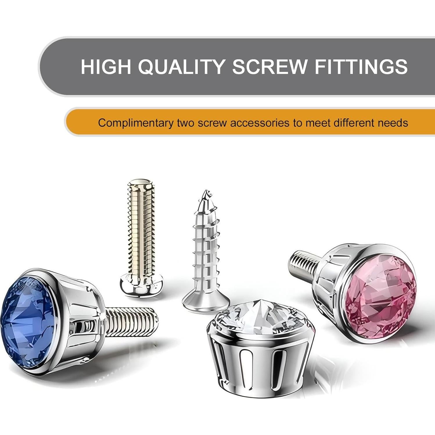 Kit de Fijación Placas Matrícula Automóvil 4 PCS Getfay Blanco