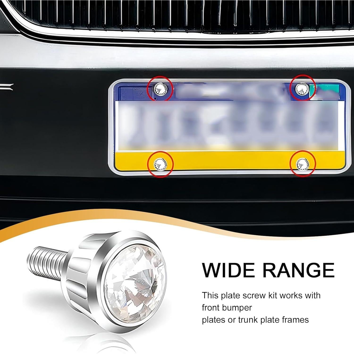 Kit de Fijación Placas Matrícula Automóvil 4 PCS Getfay Blanco