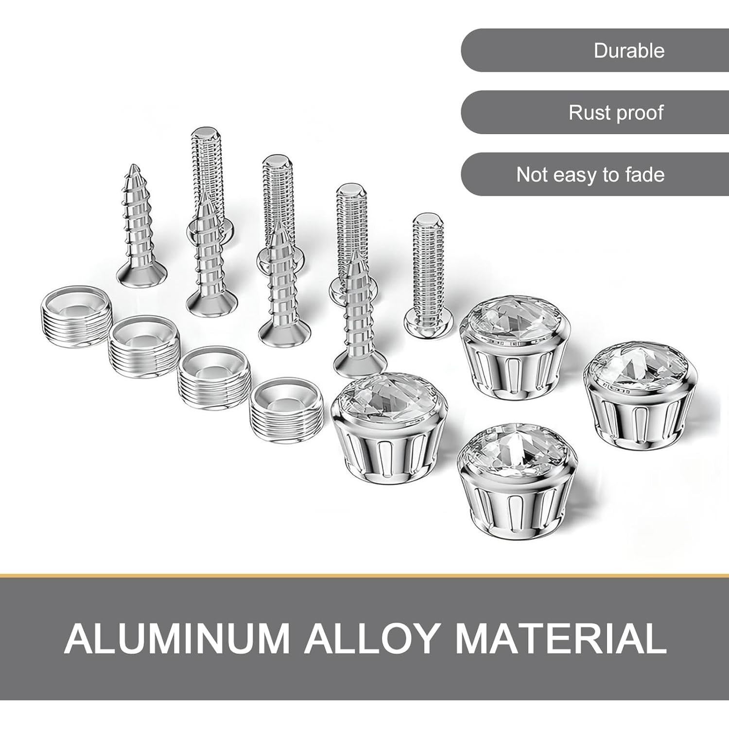 Kit de Fijación Placas Matrícula Automóvil 4 PCS Getfay Blanco