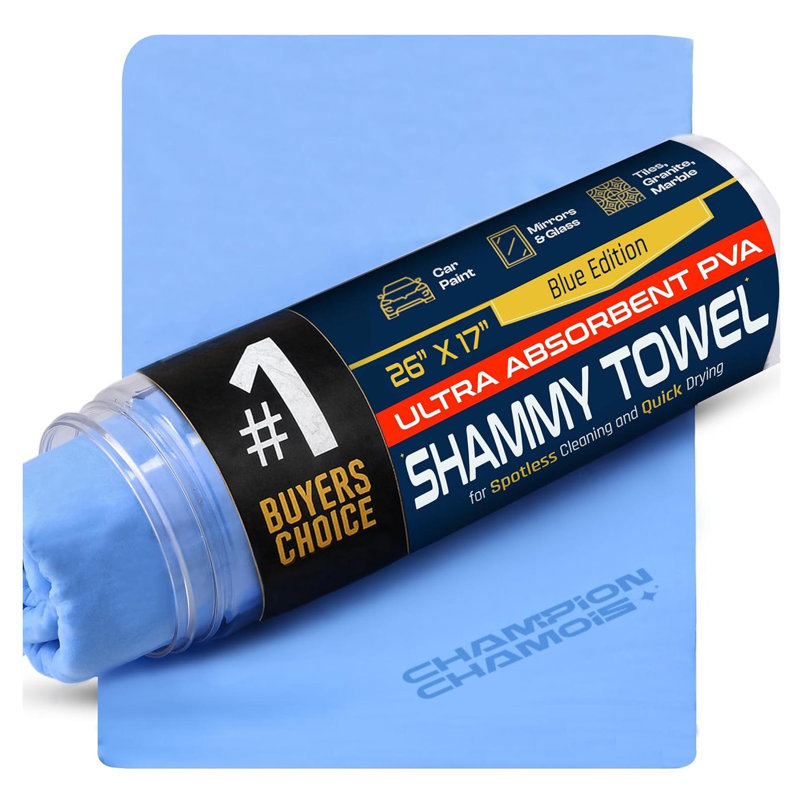 Toalla Shammy Grande Champion Azul 66x43cm - Súper Absorbente