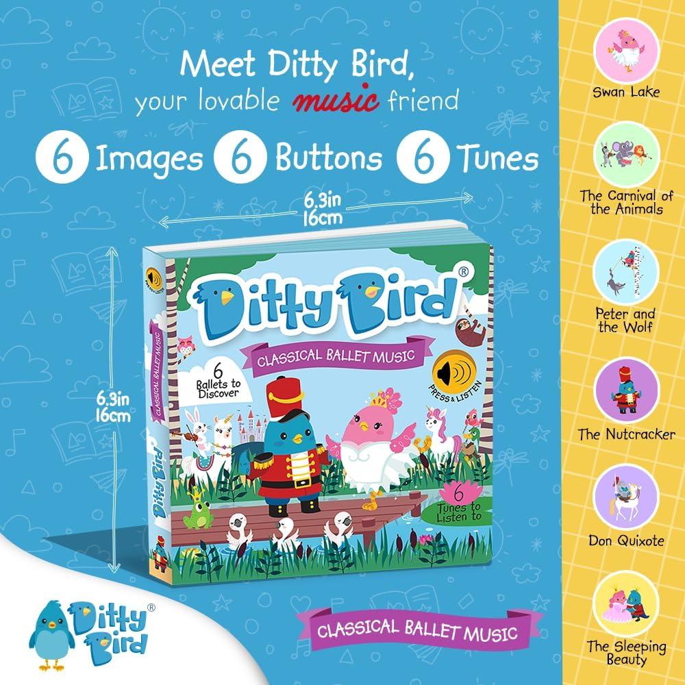 Libro Musical Ditty Bird para Niños 1-3 Años - Música Clásica